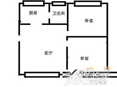 军休所3室1厅1卫户型图