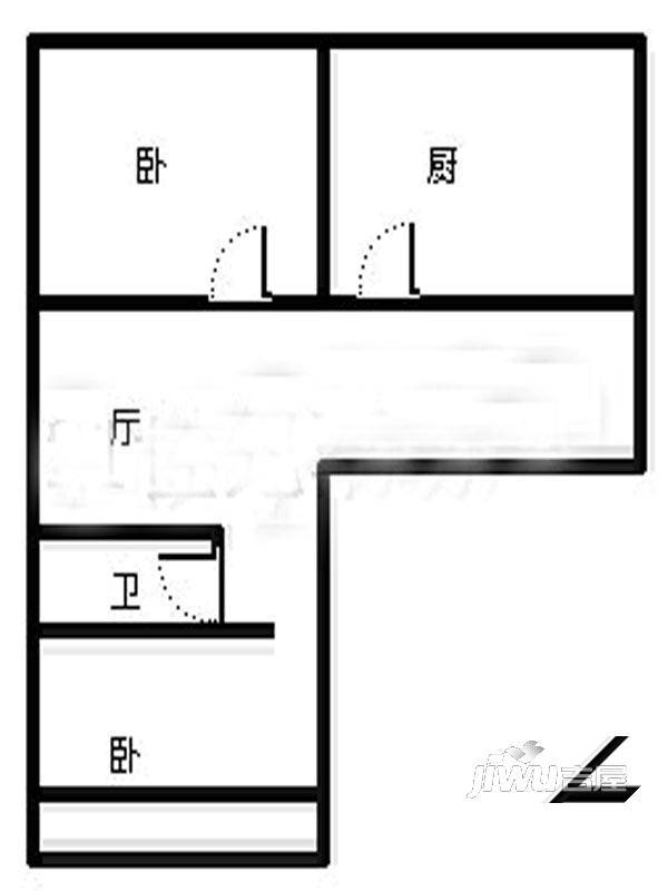 鲁祥小区2室2厅1卫户型图