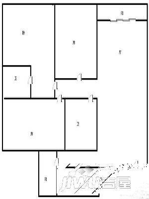 奎文门小区2室2厅1卫户型图