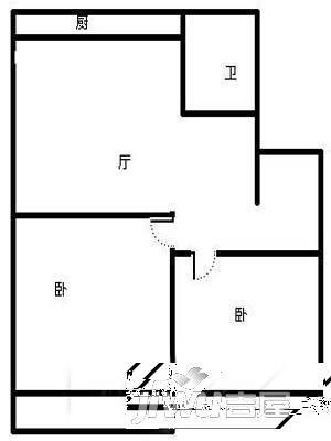 奎文门小区2室2厅1卫户型图