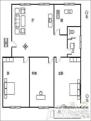 木材公司宿舍2室2厅1卫户型图