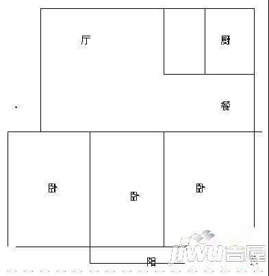 阳光又一城2室2厅1卫90㎡户型图