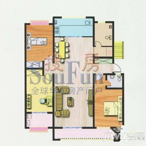 金都家园1室1厅1卫64.9㎡户型图