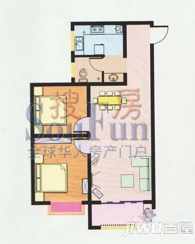 金都家园1室1厅1卫64.9㎡户型图