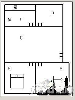 大拖宿舍(潍城)1室1厅1卫户型图