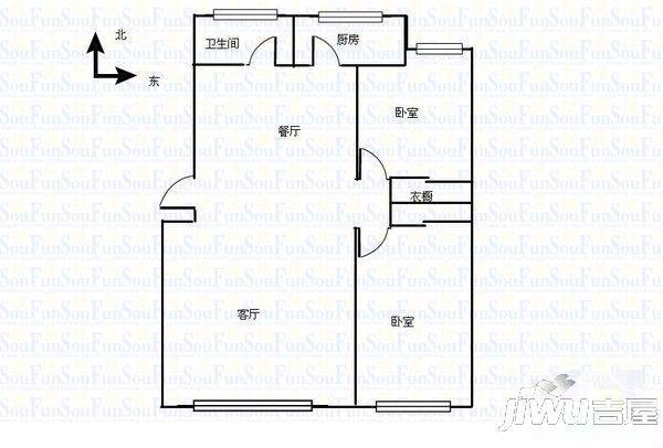 新华苑2室2厅1卫118㎡户型图