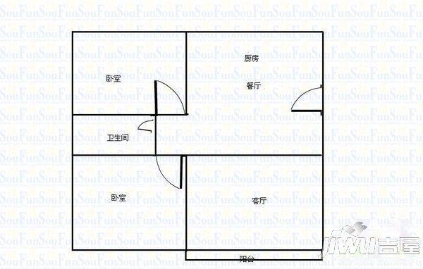 新华苑2室2厅1卫118㎡户型图