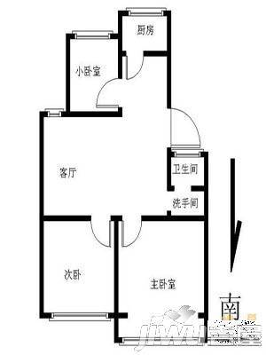 清溪园3室2厅1卫90㎡户型图