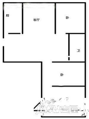 市公安局宿舍(府祥街)1室1厅1卫户型图
