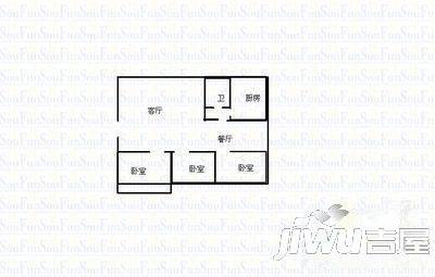 园丁园3室2厅1卫户型图