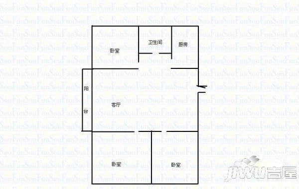 园丁园3室2厅1卫户型图