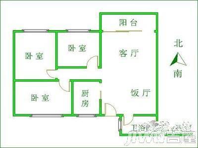 杏苑小区2室2厅1卫户型图