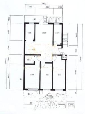 新龙橙堡2室2厅1卫户型图