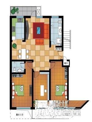 新龙橙堡2室2厅1卫户型图