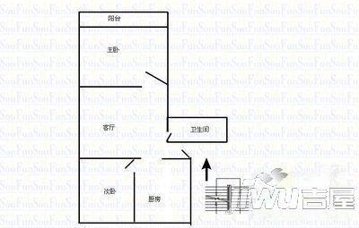 四平新苑3室1厅1卫80㎡户型图