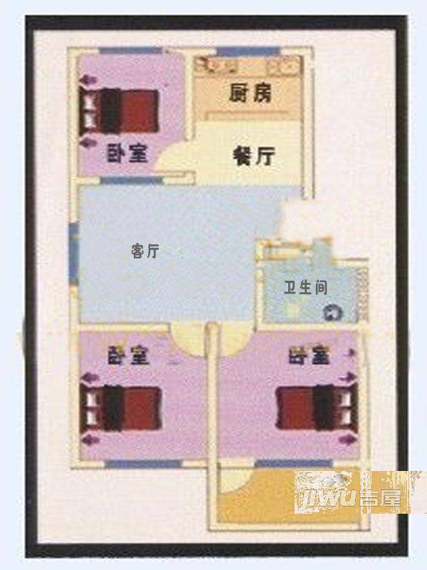 崇文园2室2厅1卫户型图