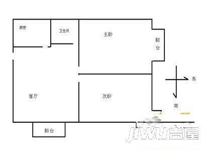 新华怡景园3室2厅1卫95㎡户型图