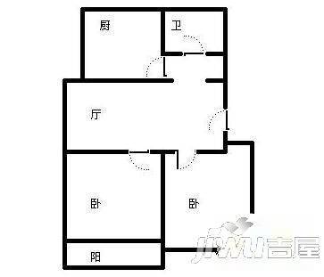 中上虞2室2厅1卫90㎡户型图