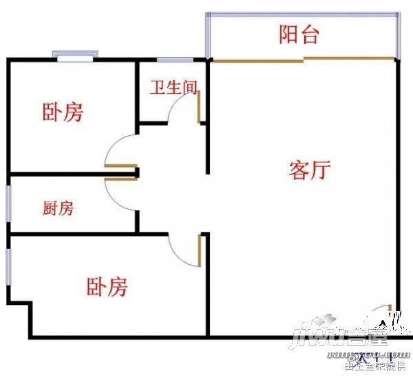 宝通花园2室1厅1卫78㎡户型图