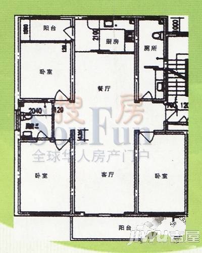 宝通花园2室1厅1卫78㎡户型图