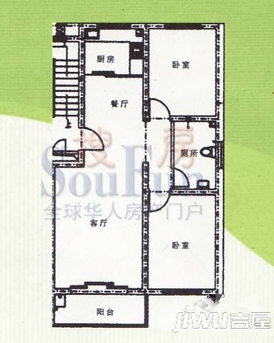 宝通花园2室1厅1卫78㎡户型图