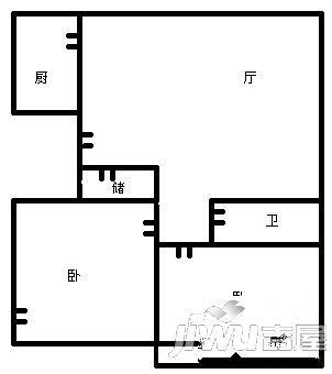 金色九州2室2厅1卫123㎡户型图