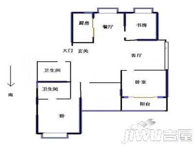 冠华小区3室2厅2卫168㎡户型图