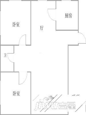 双合小区3室1厅1卫70㎡户型图