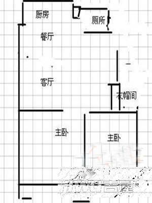 区府东院2室2厅1卫户型图