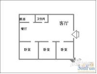 中级法院宿舍3室2厅1卫户型图