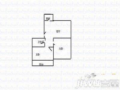 祥泰花园2室2厅1卫户型图