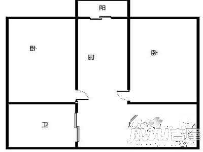 祥泰花园2室2厅1卫户型图