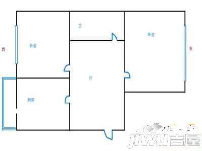 祥泰花园2室2厅1卫户型图