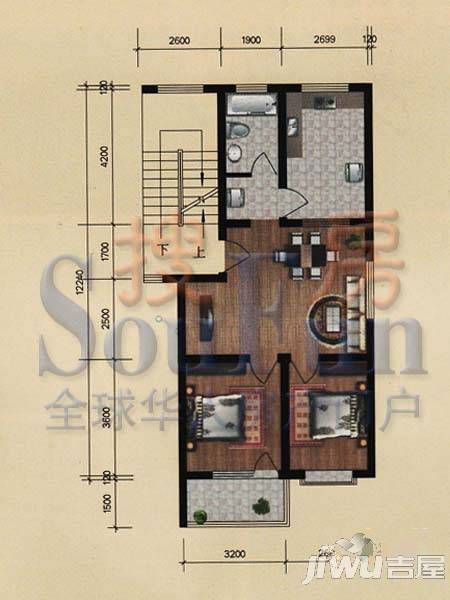 学邻雅园3室2厅1卫150㎡户型图