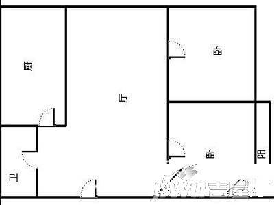 峡山水库宿舍2室2厅1卫户型图
