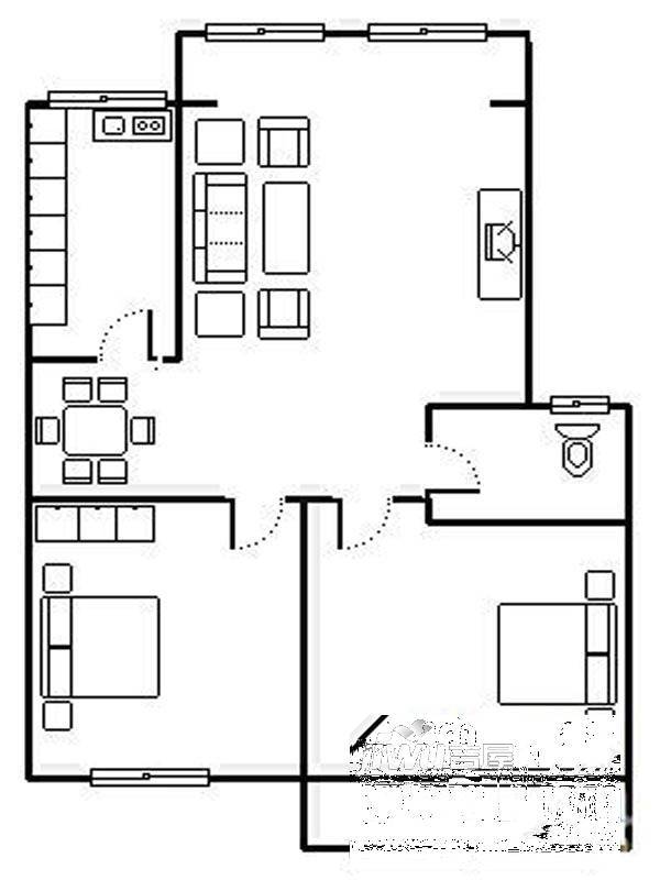 圣华公寓2室2厅1卫户型图
