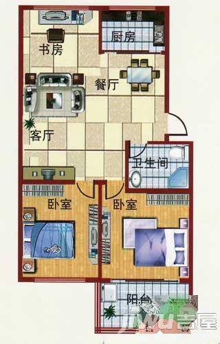 南部怡家3室2厅1卫101.8㎡户型图