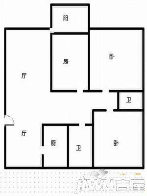 四平小区2室2厅1卫户型图