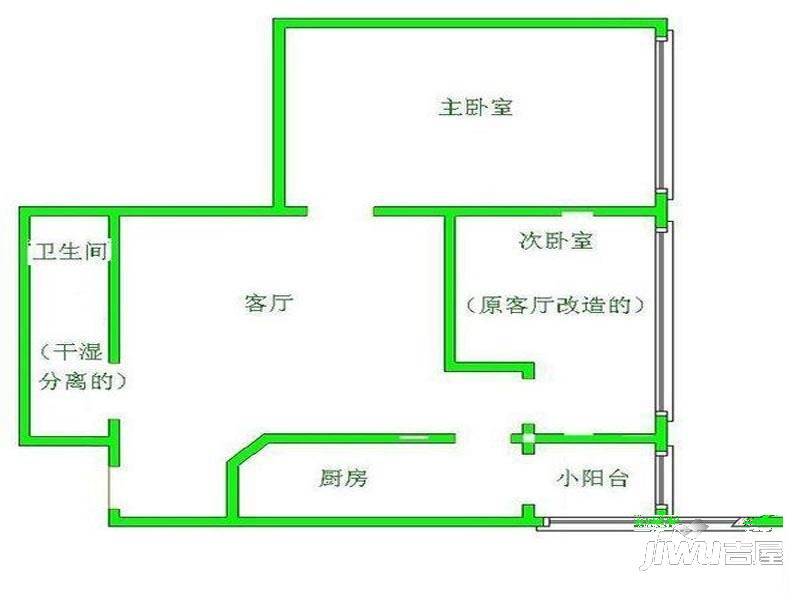潍城老法院宿舍3室2厅1卫户型图