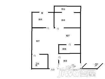 舜和花园2室2厅1卫户型图