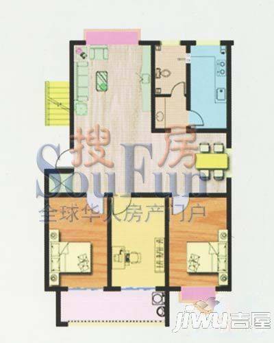 金都家园1室1厅1卫64.9㎡户型图