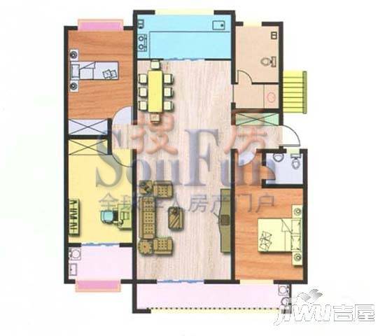 金都家园1室1厅1卫64.9㎡户型图