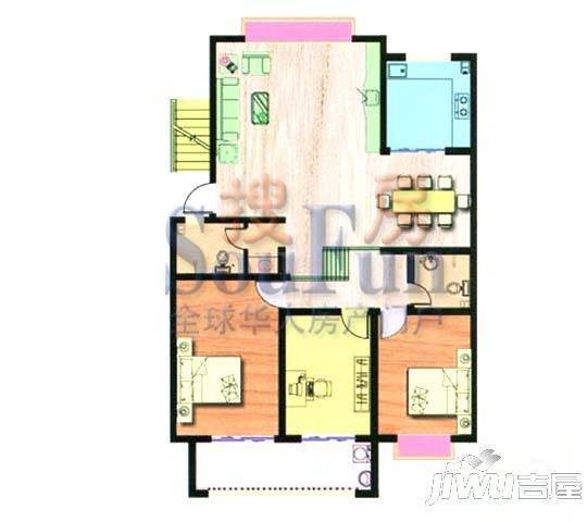 金都家园1室1厅1卫64.9㎡户型图