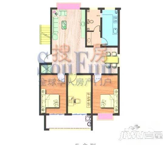 金都家园1室1厅1卫64.9㎡户型图