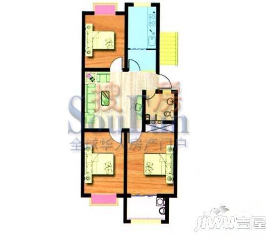 金都家园1室1厅1卫64.9㎡户型图