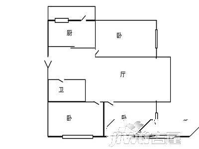 四季花园2室2厅1卫户型图