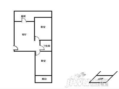 亚洲房地产宿舍3室2厅1卫121㎡户型图