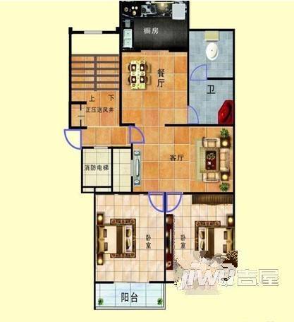 雍翠园3室2厅1卫户型图