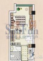茗香雅筑1室1厅1卫户型图