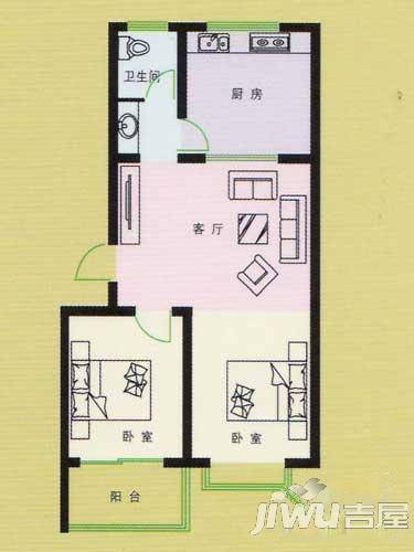 恒信沁园春3室2厅1卫86.8㎡户型图